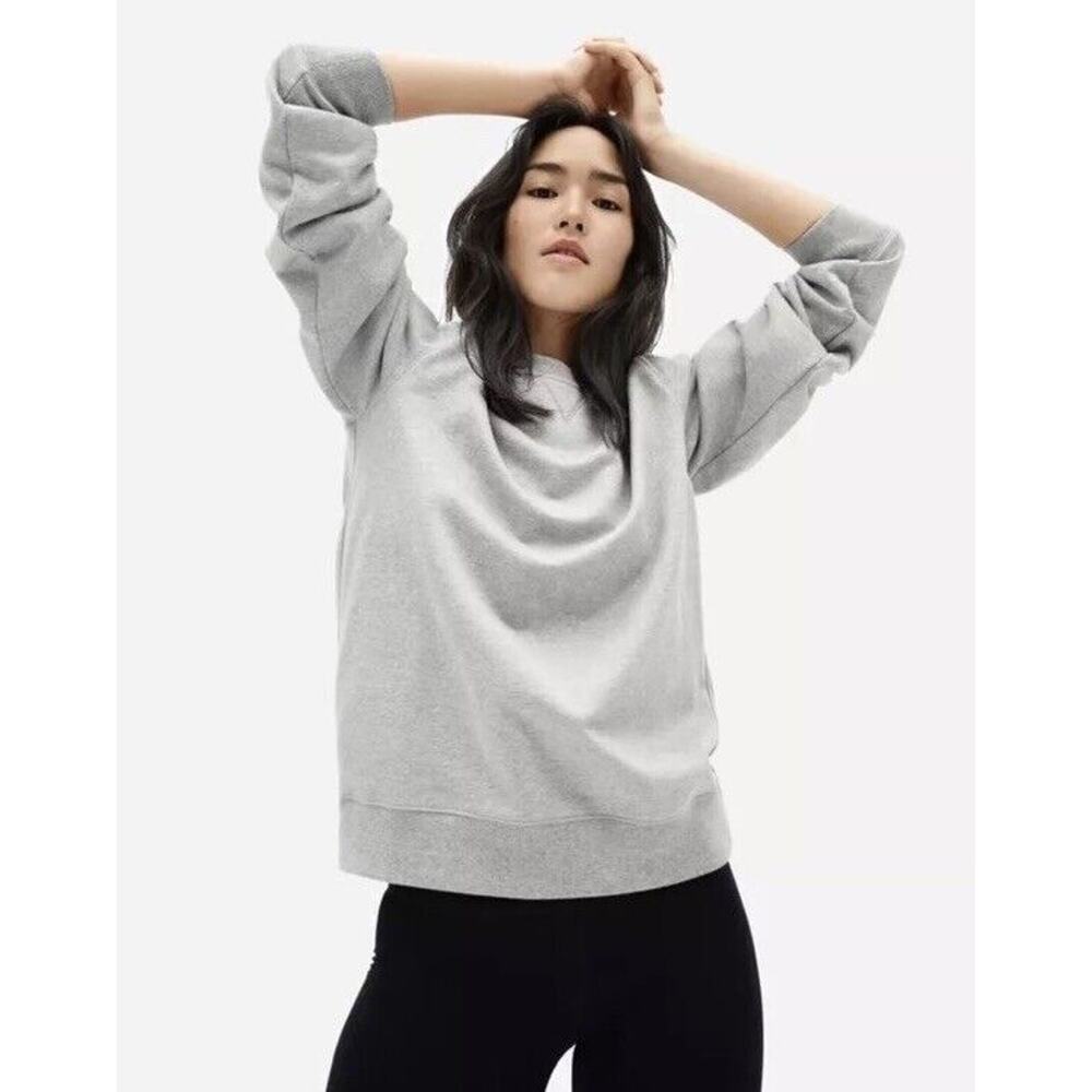 Everlane Classic French Terry Crew Neck Sweatshirt Oversized Heather‎ Grey XXS